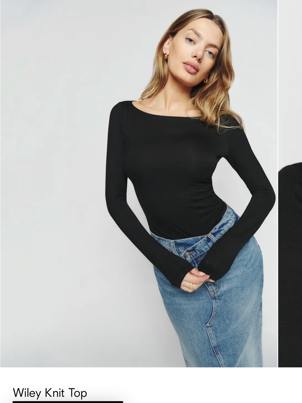 NWT Reformation BLACK FLORAL WILEY BALLET NECK TOP Size S